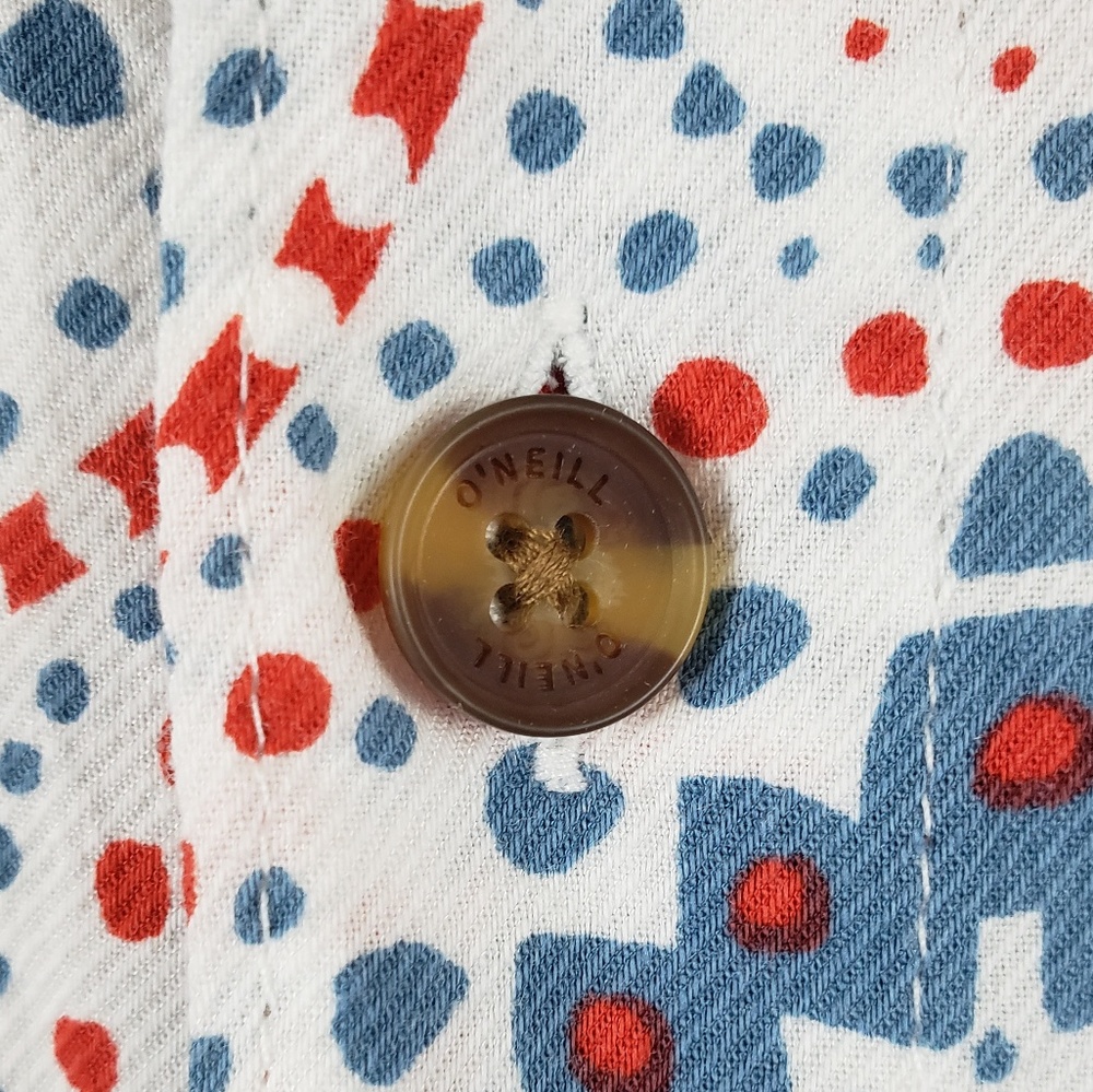 O'Neill Abro-Geo Short Sleeve Sz M White EUC - Picture 5 of 8